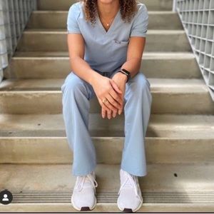 Dusty Blue Figs Scrubs Set